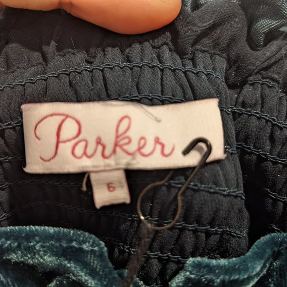 Parker Velvet Jumpsuit Sz 6 NWT $298 Everglade Green - Picture 8 of 8